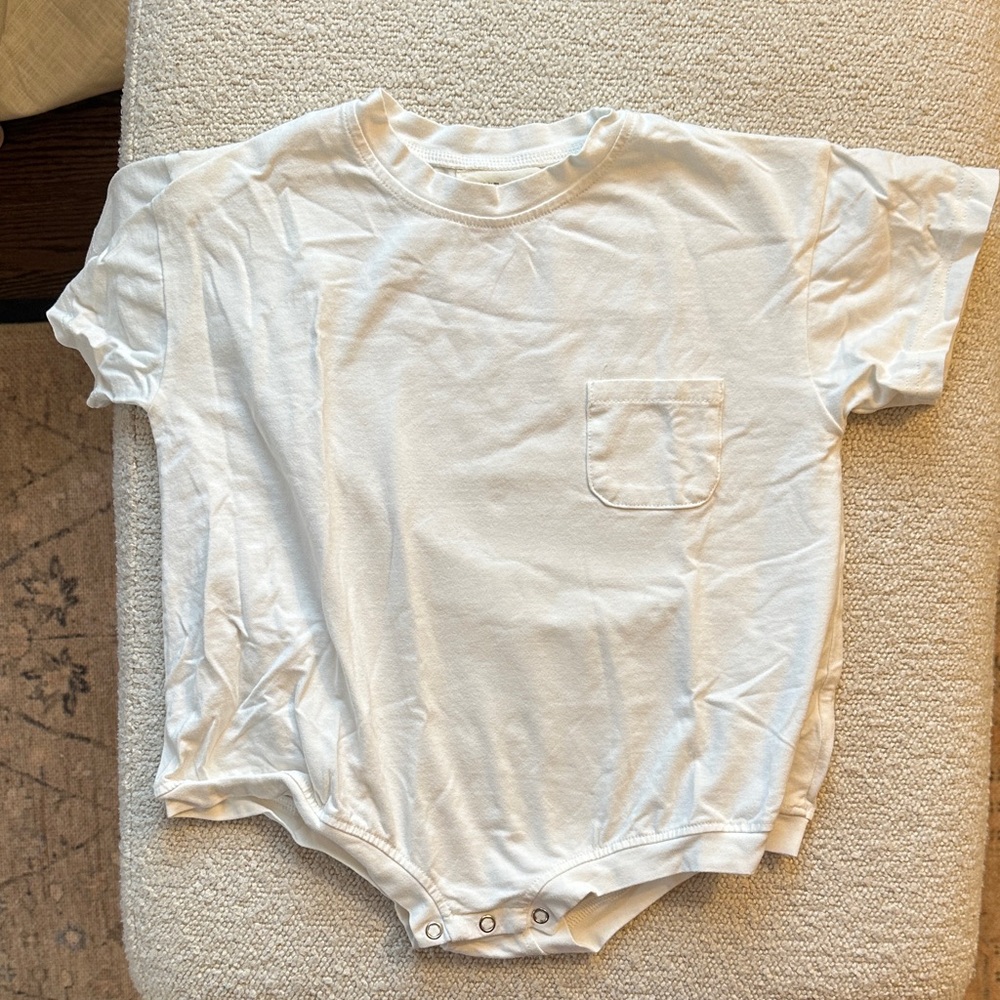 Winnie + Crew Cory Pocket Romper in White